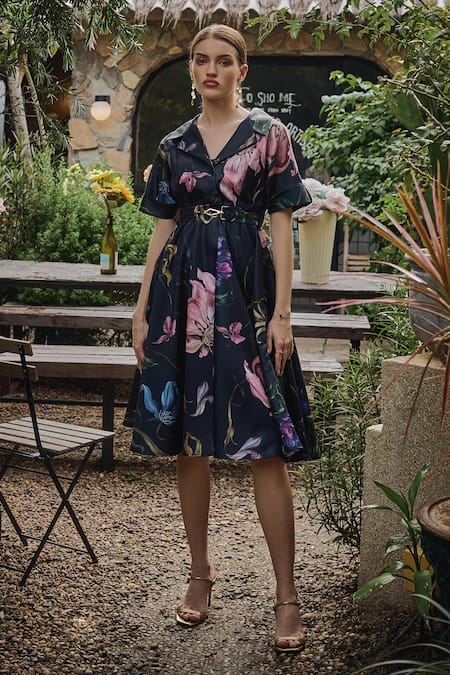 HOUSE OF FETT Humphrey Floral Print A-Line Dress 