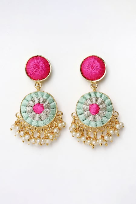 BAUBLE BAZAAR Blossom Embroidered Drop Earrings 