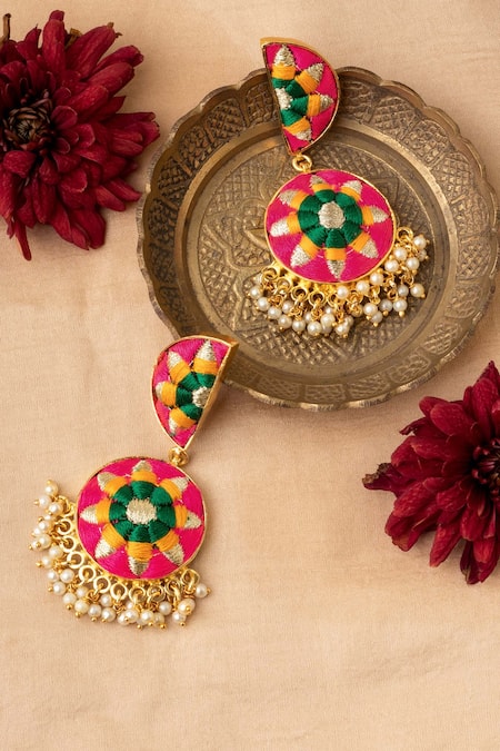 BAUBLE BAZAAR Two Tier Crescent Drop Earrings 