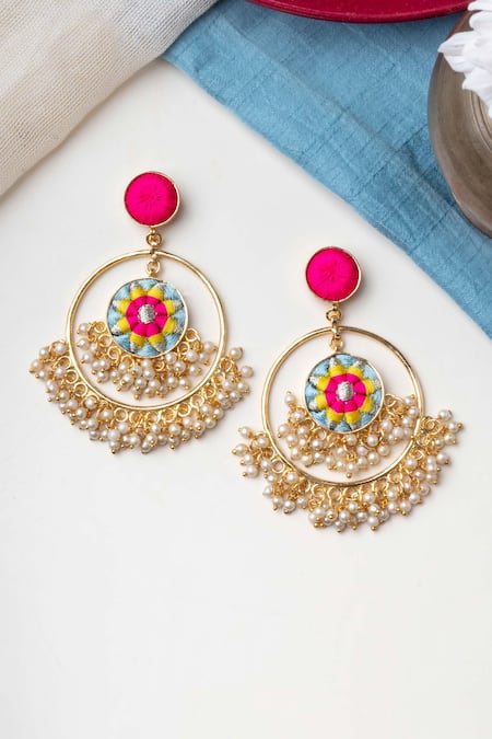 BAUBLE BAZAAR Two Tier Lotus Earrings 