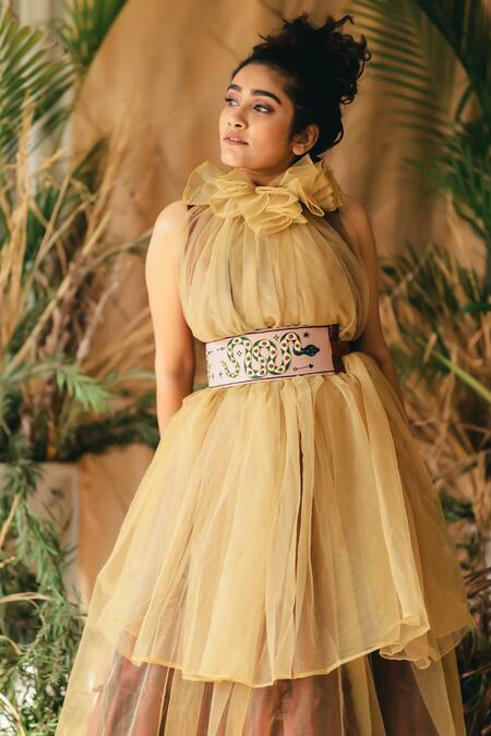 Buy Krutiarts Beige Thread Twister Snake Embroidered Belt Online at Aza Fashions Buy_Krutiarts_Beige Thread Twister Snake Embroidered Belt _Online_at_Aza_Fashions