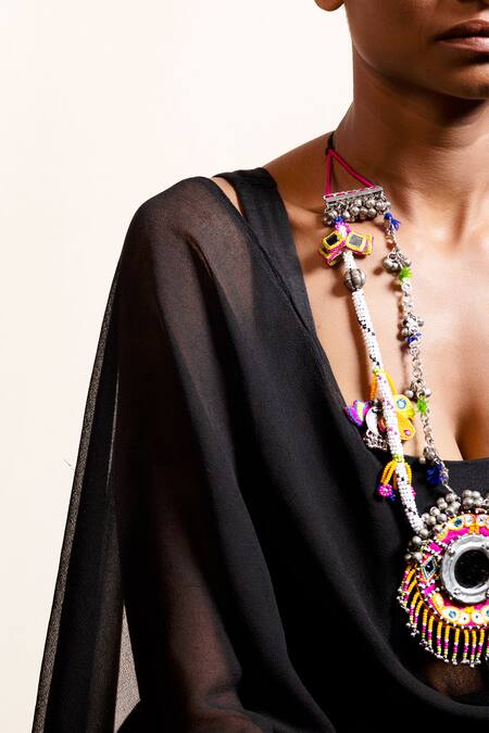 Buy Krutiarts Pink Dhampachada Mirror Embellished Tassel Pendant Necklace Online at Aza Fashions Buy_Krutiarts_Pink Dhampachada Mirror Embellished Tassel Pendant Necklace _Online_at_Aza_Fashions