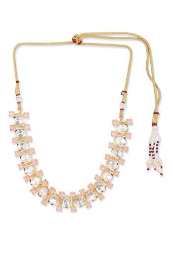Buy_Ruby Raang_Gold Plated Geometric Stone Embellished Choker _Online_at_Aza_Fashions