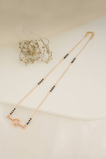 Smars Jewelry Geometric Cubic Zirconia Studded Mangalsutra 