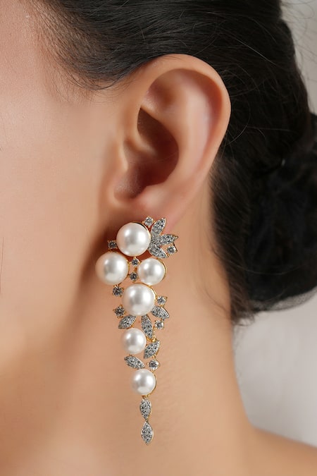 Smars Jewelry Pearl Cluster Earrings 