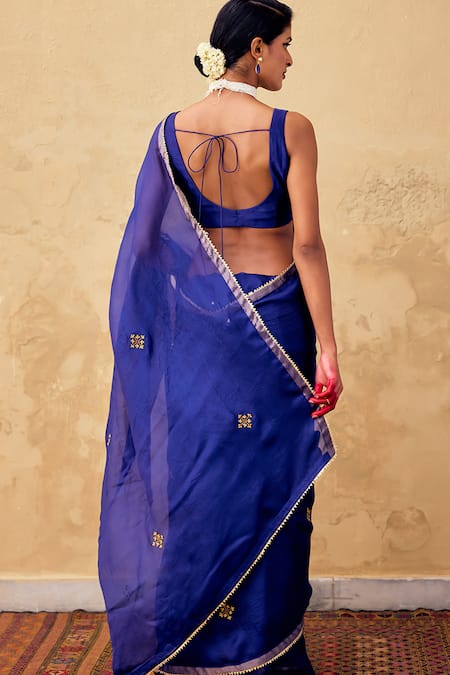 Kharakapas Dilruba Gota Embroidered Saree With Blouse 