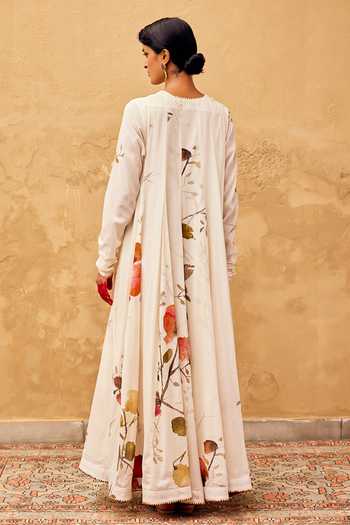 Kharakapas Contrast Floral Print Voluminous Dress 