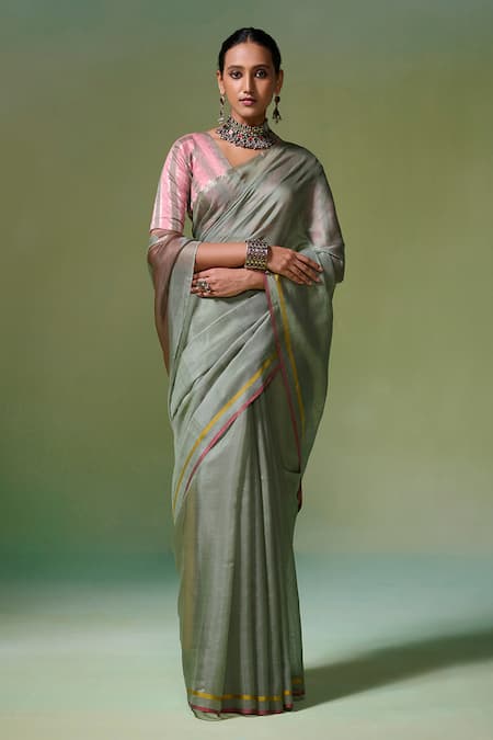 Dressfolk Anjum Handwoven Saree With Unstitched Blouse Piece 