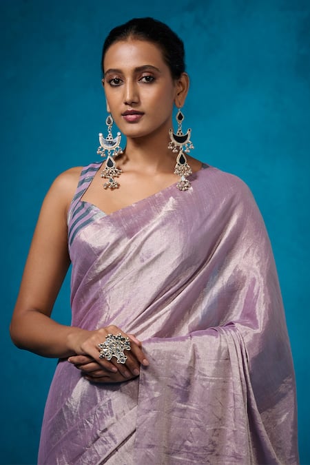 Dressfolk_Green Handloom Cotton Handwoven Saree With Running Blouse _Online_at_Aza_Fashions