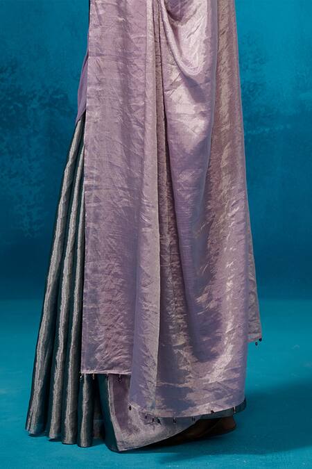 Dressfolk_Green Handloom Cotton Handwoven Saree With Running Blouse _at_Aza_Fashions