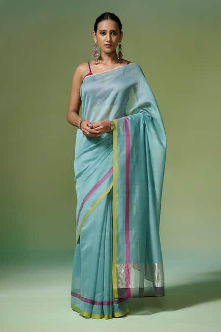 Dressfolk Falak Handwoven Saree With Unstitched Blouse Piece 