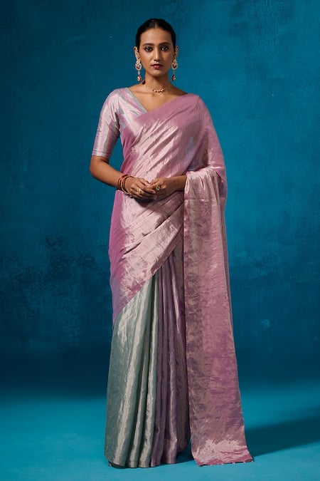 Dressfolk Fauzia Handwoven Saree With Unstitched Blouse Piece 