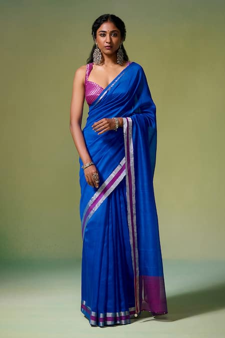 Dressfolk Khwaabida Handwoven Saree With Unstitched Blouse Piece 