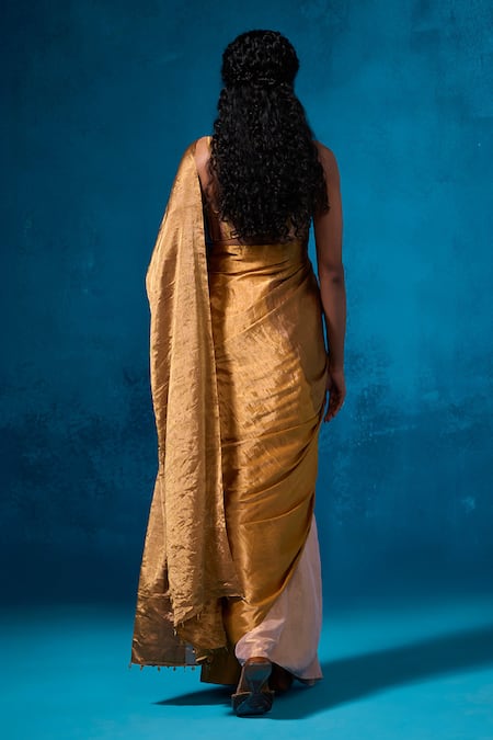 Shop Dressfolk Multi Color Handloom Cotton Khwabgah Handwoven Saree With Running Blouse at Aza Fashions Shop_Dressfolk_Multi Color Handloom Cotton Khwabgah Handwoven Saree With Running Blouse_at_Aza_Fashions