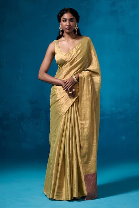 Dressfolk Lairah Handwoven Saree With Unstitched Blouse Piece 