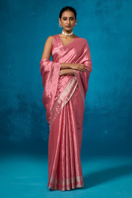 Dressfolk Mehtab Handwoven Saree With Unstitched Blouse Piece 