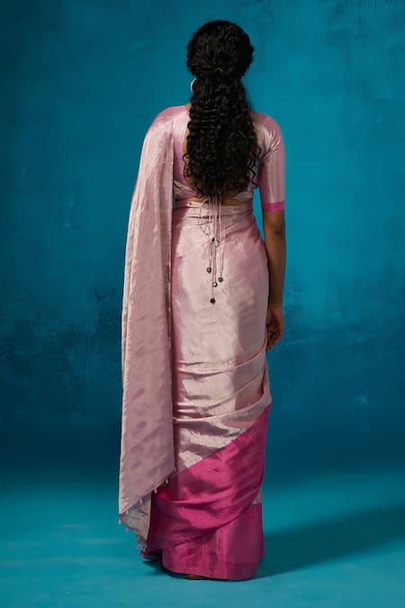 Dressfolk Handwoven Tissue Saree with Unstitched Blouse 