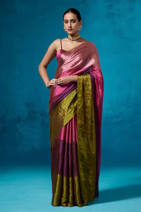 Dressfolk Shiddat Handwoven Saree With Unstitched Blouse Piece 