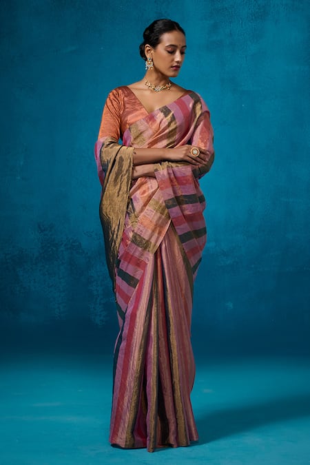 Dressfolk Taabiir Handwoven Saree With Unstitched Blouse Piece 