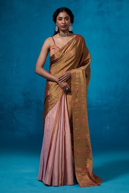 Dressfolk Yamika Handwoven Saree With Unstitched Blouse Piece 