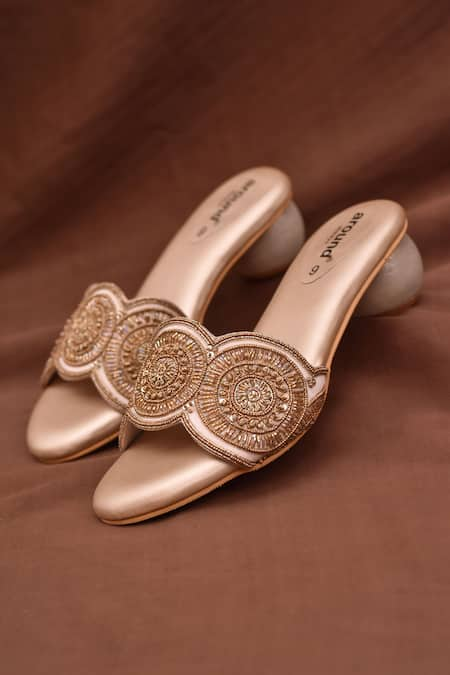 AROUND ALWAYS Jewel Scallop Embroidered Heels 