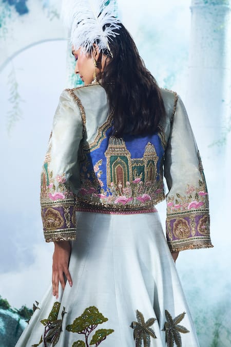 Label Ankush Jain Jungle Embroidered Bridal Lehenga Set 