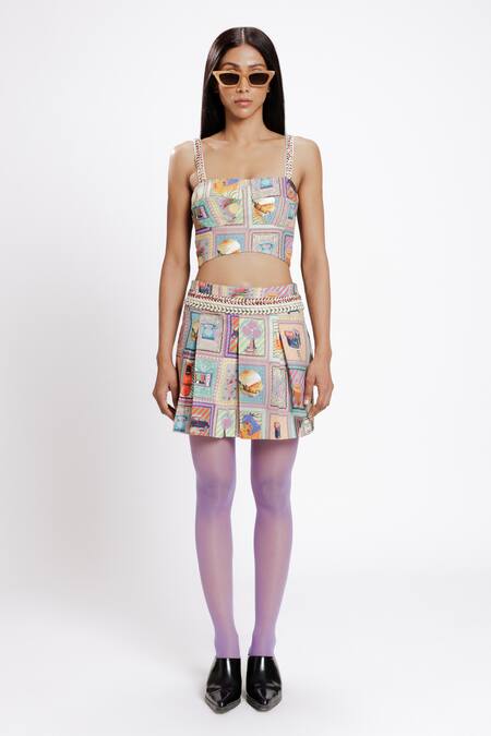 Doh Tak Keh Multi Color Tencel Twill 156 Gsm Print Kaali Peeli Taxi Bustier Style Corset Online at Aza Fashions Doh Tak Keh_Multi Color Tencel Twill 156 Gsm Print Kaali Peeli Taxi Bustier Style Corset_Online_at_Aza_Fashions