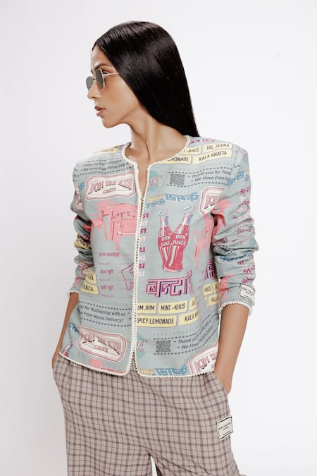 DOH TAK KEH Bantai Print Tweed Jacket 