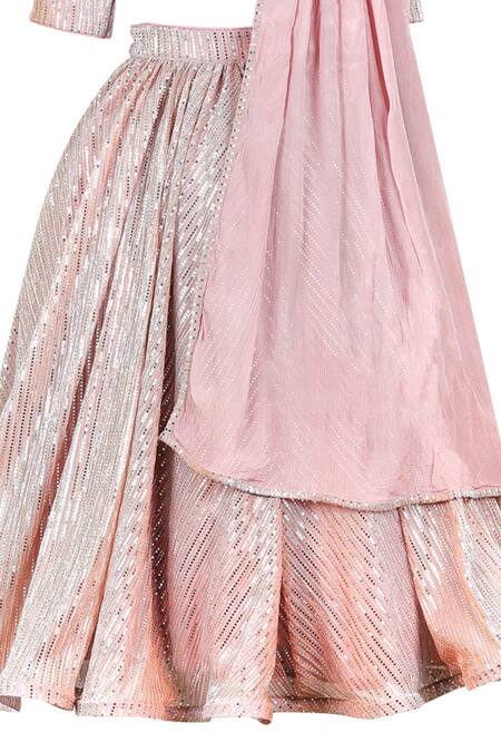 Stella Rossa By Les Petits Pink Silk Sequins Embroidered Lehenga Set Online at Aza Fashions Stella Rossa By Les Petits_Pink Silk Sequins Embroidered Lehenga Set_Online_at_Aza_Fashions