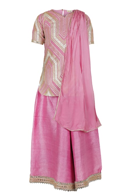 STELLA ROSSA BY LES PETITS Purple Kurta Embellished Sharara Set 