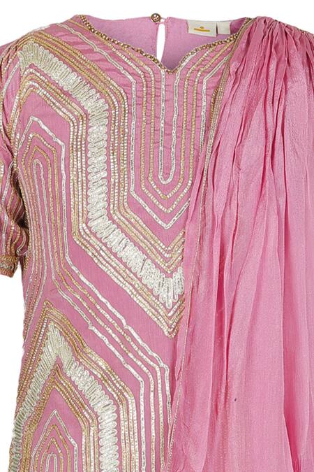 Buy Stella Rossa By Les Petits Purple Chiffon Gota Patti, Embroidery Embellished Kurta Sharara Set Online at Aza Fashions Buy_Stella Rossa By Les Petits_Purple Chiffon Gota Patti, Embroidery Embellished Kurta Sharara Set_Online_at_Aza_Fashions