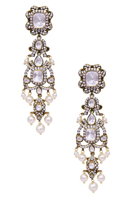 Anita Dongre Gold Plated Moissanite Durriya Embellished Earrings 