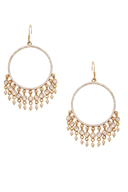 Anita Dongre Dia Crystal Embellished Hoops 