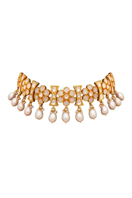 Anita Dongre Gold Plated Pearl Amaris Embellished Choker 