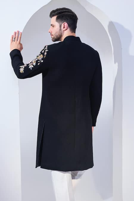 Chatenya Mittal French Bloom Embroidered Achkan With Pant 