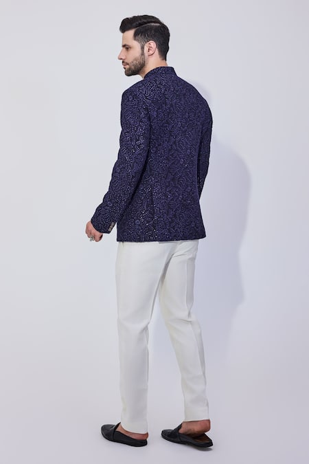 Chatenya Mittal Bahar Embroidered Bandhgala With Trouser 