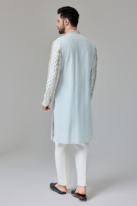 Chatenya Mittal Mirror & Zari Embroidered Kurta For Kids