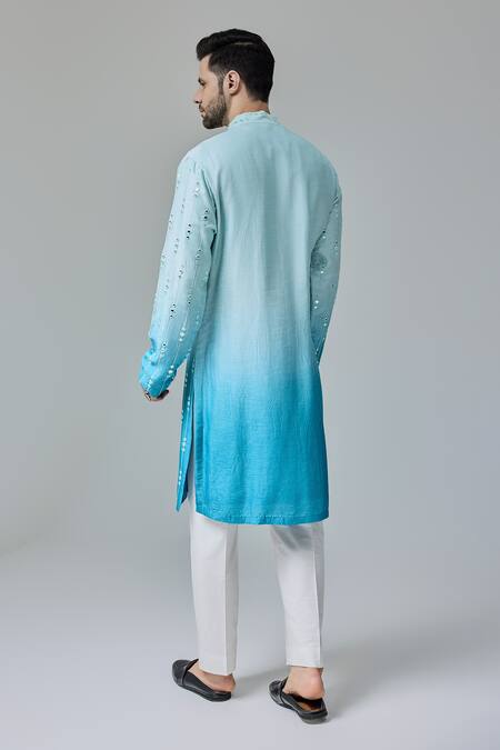 Chatenya Mittal Ombre Sheesh Embroidered Kurta For Kids