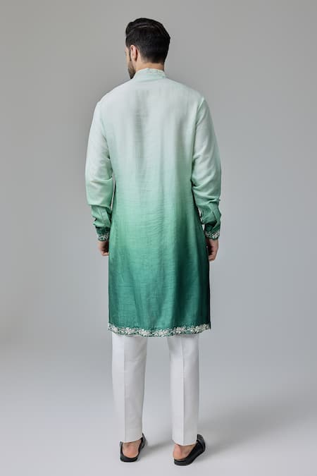 Chatenya Mittal Flora Border Ombre Kurta For Kids