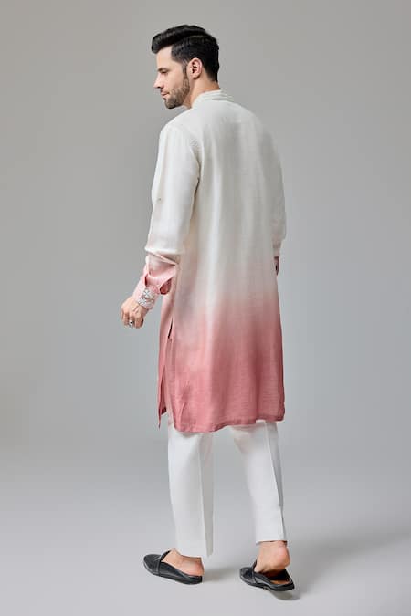 Chatenya Mittal Ombre Dori & Mirror Embroidered Kurta For Kids