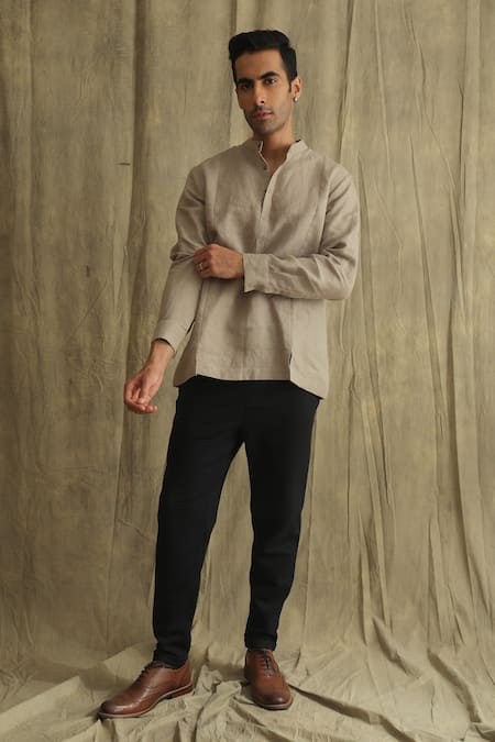 Label Muslin Panelled Linen Shirt 