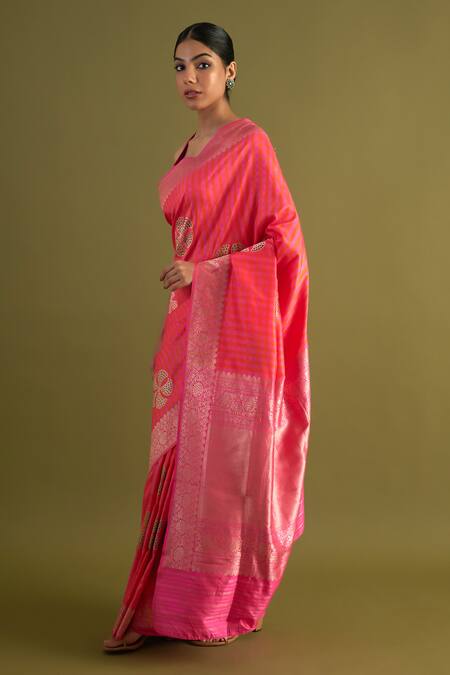 Buy Neitri Pink Silk Embroidery Sakuru Handwoven Saree Online at Aza Fashions Buy_Neitri_Pink Silk Embroidery Sakuru Handwoven Saree _Online_at_Aza_Fashions