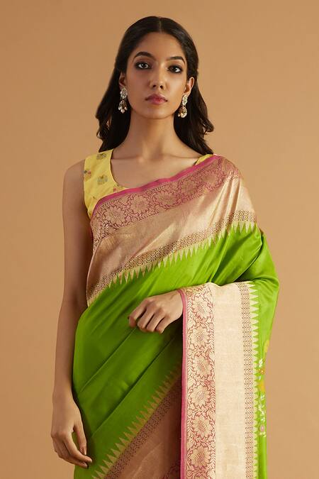 Buy Neitri Green Silk Zari, Embroidery Shivala Saree Online at Aza Fashions Buy_Neitri_Green Silk Zari, Embroidery Shivala Saree _Online_at_Aza_Fashions