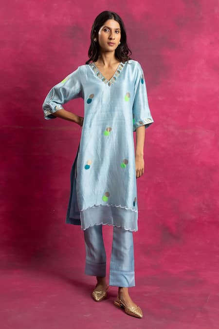 Neitri Straight Polka Dot Design Kurta & Pant Set 