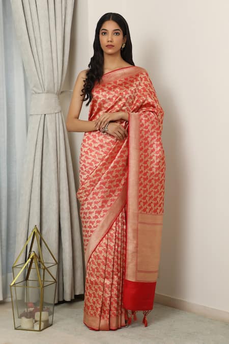 Neitri Dishani Zari Jaal Woven Banarasi Saree 