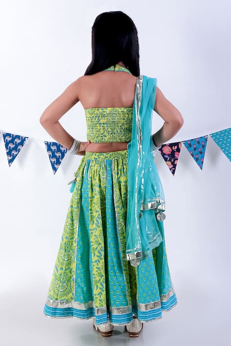 Lil Drama Floral Jaipur Print Lehenga Blouse Set 