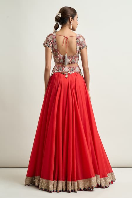 Anamika Khanna Embroidered Blouse Lehenga Set 