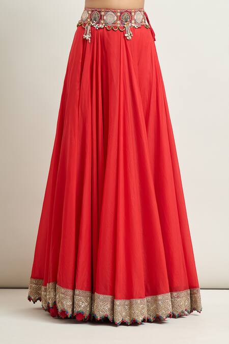 Buy Anamika Khanna Red Chiffon Embroidery, Sequins Sweetheart Neck Blouse Lehenga Set Online at Aza Fashions Buy_Anamika Khanna_Red Chiffon Embroidery, Sequins Sweetheart Neck Blouse Lehenga Set_Online_at_Aza_Fashions