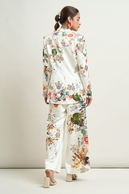 Anamika Khanna Floral Print Blazer & Pant Co-ord Set 