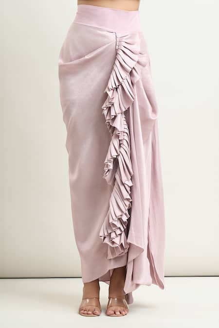 Shop Anamika Khanna Purple Polyester, Silk Sequins, Embroidered Godet Jacket And Frill Draped Skirt Online at Aza Fashions Shop_Anamika Khanna_Purple Polyester, Silk Sequins, Embroidered Godet Jacket And Frill Draped Skirt _Online_at_Aza_Fashions